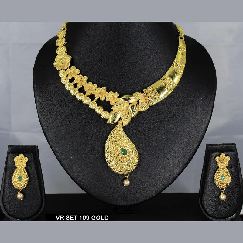 Mahavir Forming Gold Necklace Set - VR 109  GOLDEN SET