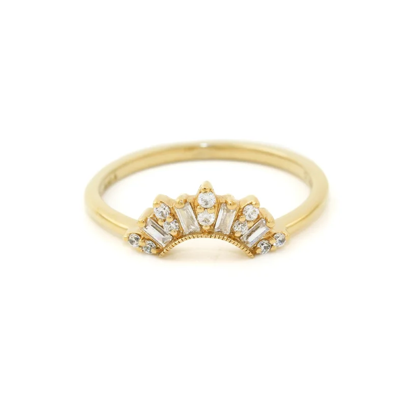 14k Gold x 1/5ct Lab Diamond Contour Tiara Band