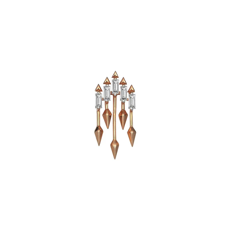 Baguette Fence Sabit Earring