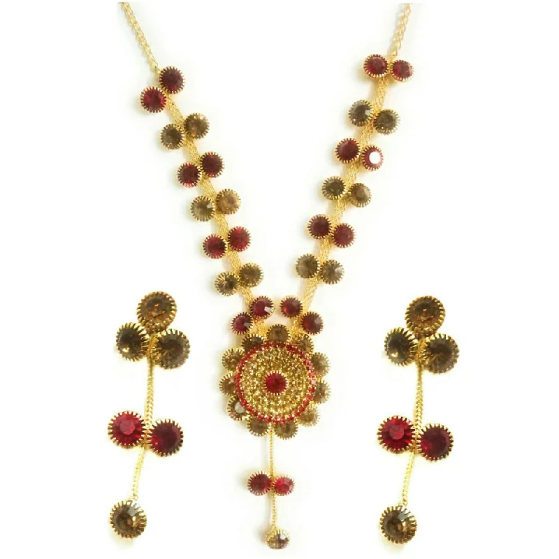 Martina Jewels Gold Plated Austrian Stone Pack Of 6  Necklace Set