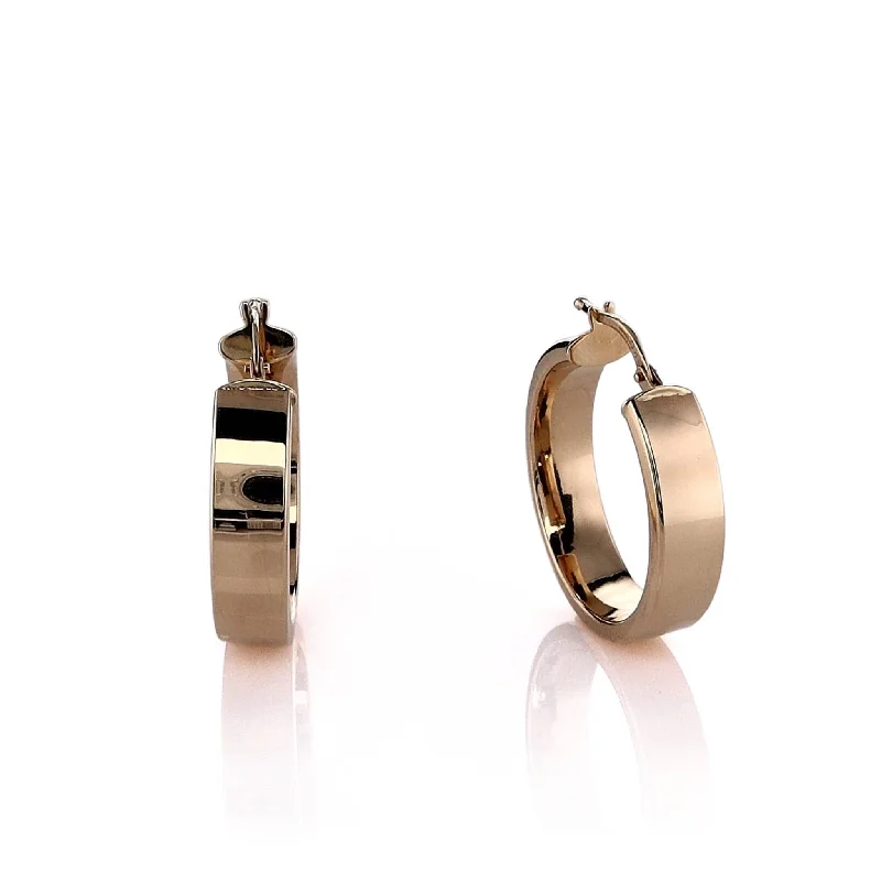 14k Yellow Gold Square Tube Hoop Earrings