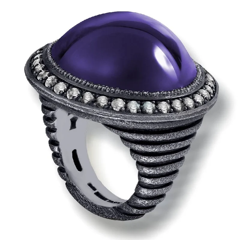 Silver Symbolica Ring with Japanese Amethyst & Topaz