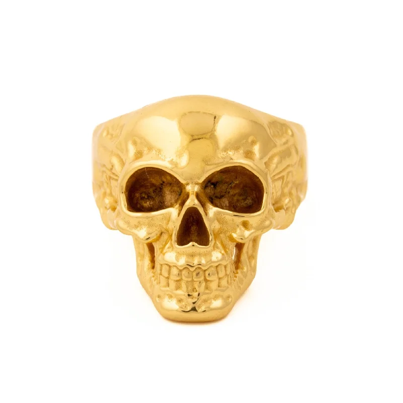 Gold "Eddie" Skull Ring