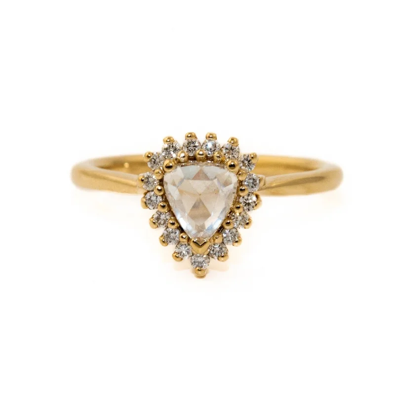 Trillion-Cut x Micropave Diamond Ring