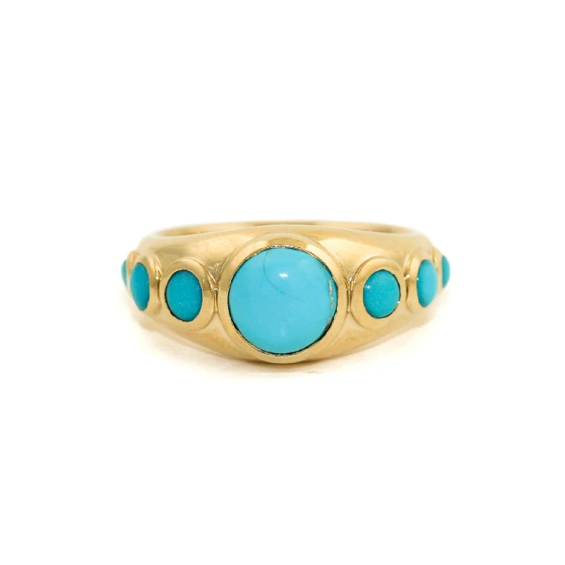 Jamila Turquoise 14k Gold Gypsy Ring