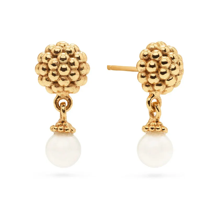 Capucine De Wulf Berry Drop Stud Earrings - Pearl