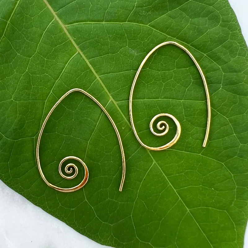 Spiral Around Earrings - Brass, Indonesia