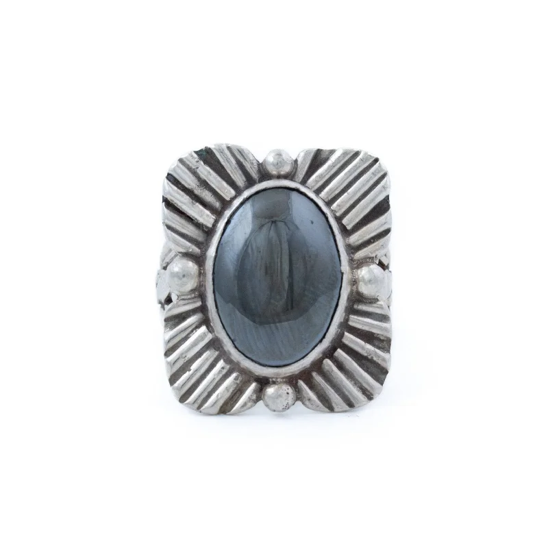 Vintage Sterling Silver Pyrite Ring