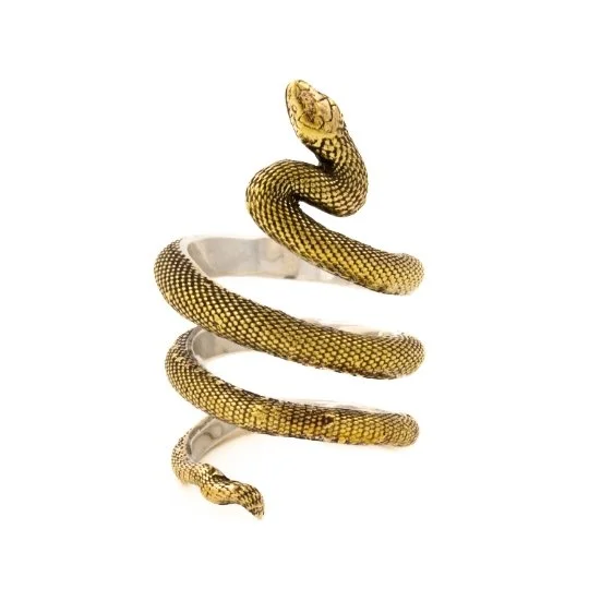 "Death Spiral" Brass Snake Ring