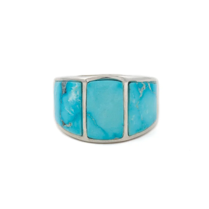 Sky Blue Inlay Turquoise Navajo Ring