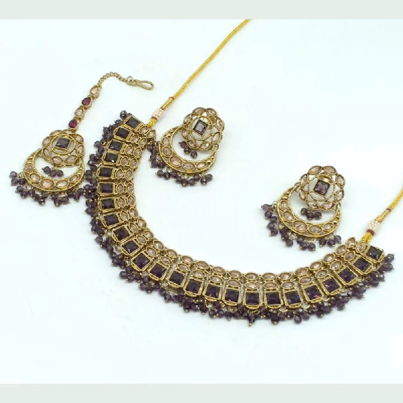 Manisha Jewellery Kundan Stone Gold Plated Necklace Set