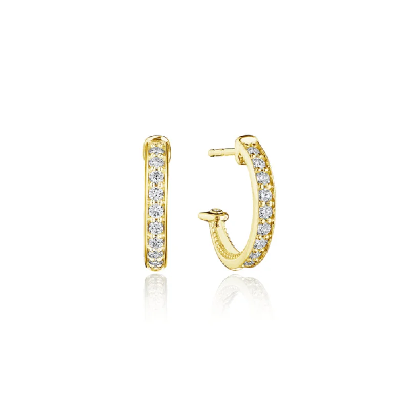 Verragio 18k "Felicity" Diamond Hoop Earrings, 15mm