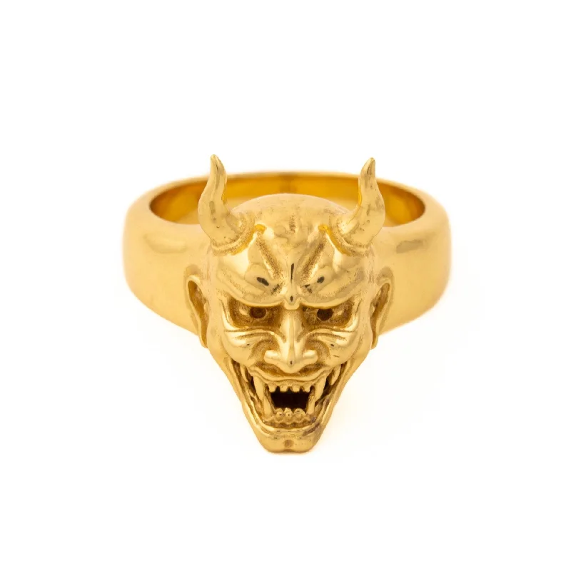 Gold Hannya Demon Ring