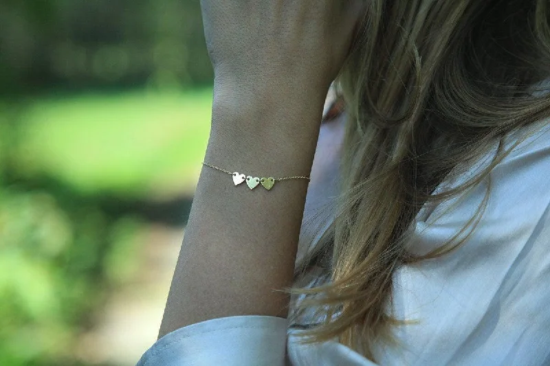 Delicate Initial Bracelet, Heart Bracelet