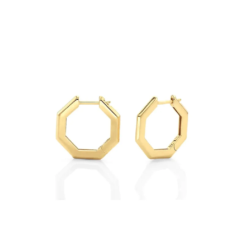 Michael M. 14k Medium Octave Knifed Hoop Earrings