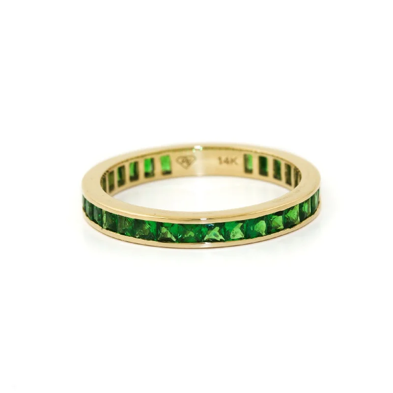 14k Gold x 3mm Tsavorite Channel-Set Eternity Band