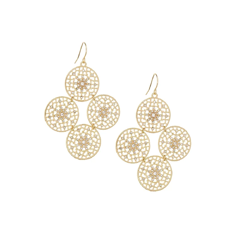 filigree disc drop earring