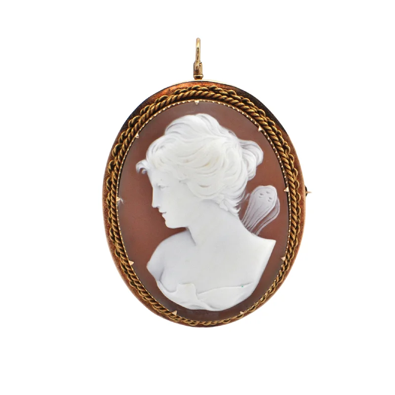 Cameo 14k Gold Brooch/Pendant