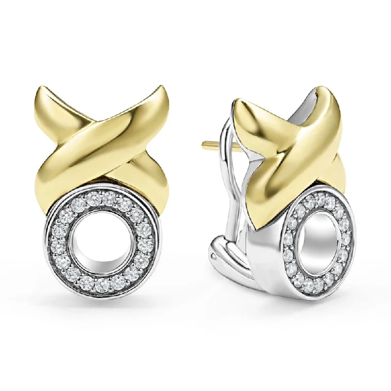 Lagos Embrace 18k Gold XO Diamond Earrings