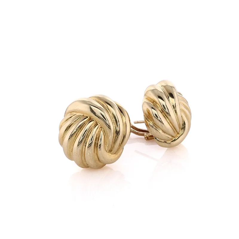 Estate 18ky Earrings Solid Round Swirl Earring