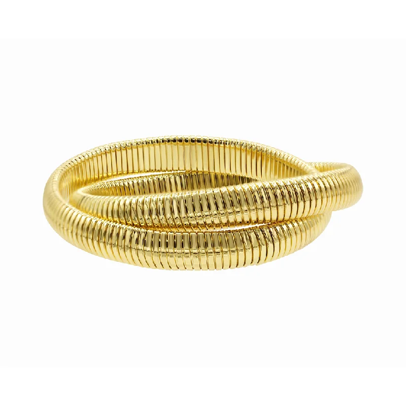 14k Gold Plated 2-Layer Omega Chain Bracelet