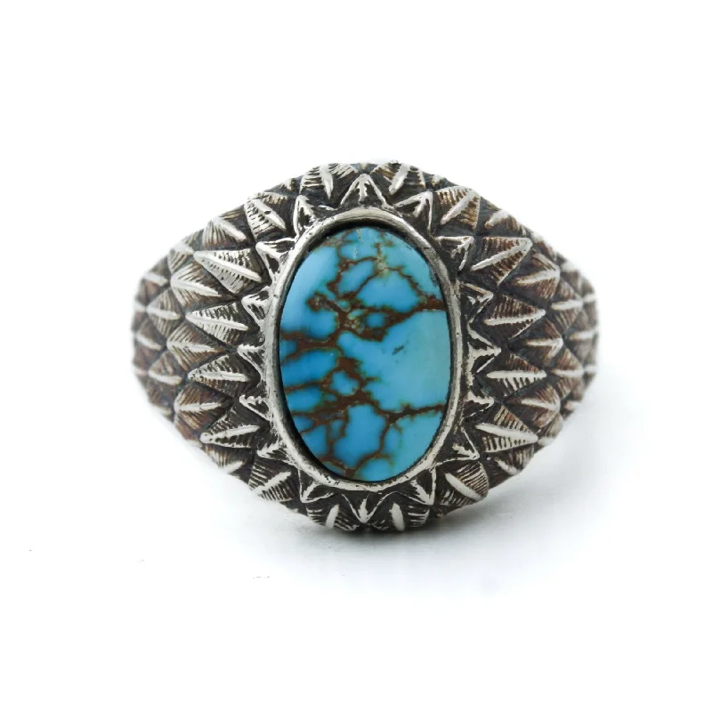 Silver Griffin Ring with Egyptian Turquoise