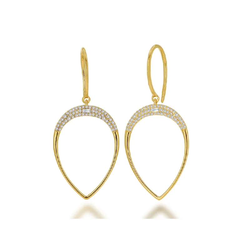 Rachel Reid 14k Diamond Pear Shape Drop Earrings