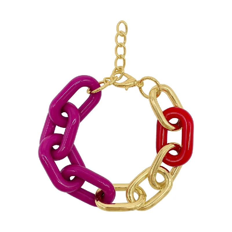 Oversized Color Link Bracelet