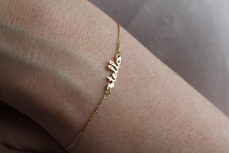 Personalized Bracelet, Gold Name Bracelet