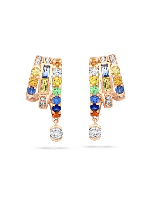 The Boodles National Gallery Collection - Play of Light Rose Gold Multi-Gem Earrings