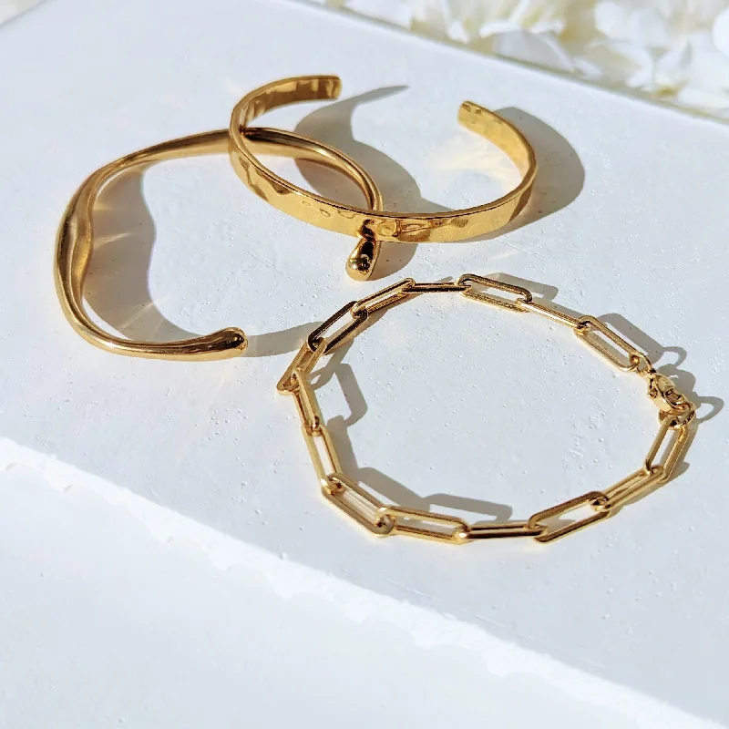 Golden Statement Bracelet Set