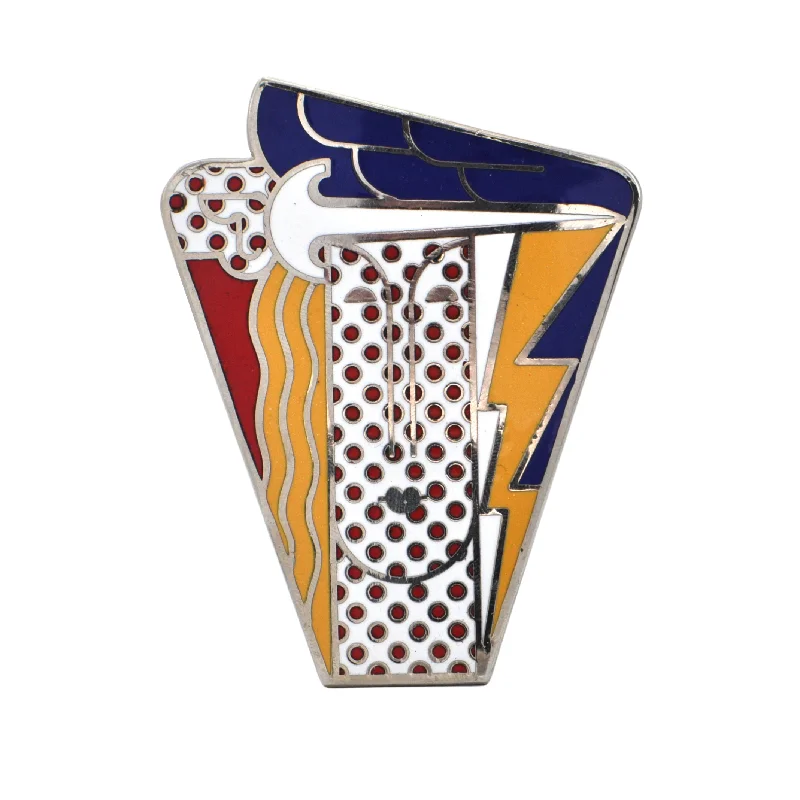 Mid-Century Signed 'Roy Lichtenstein' Modern Head Brooch/Pendant C.1968