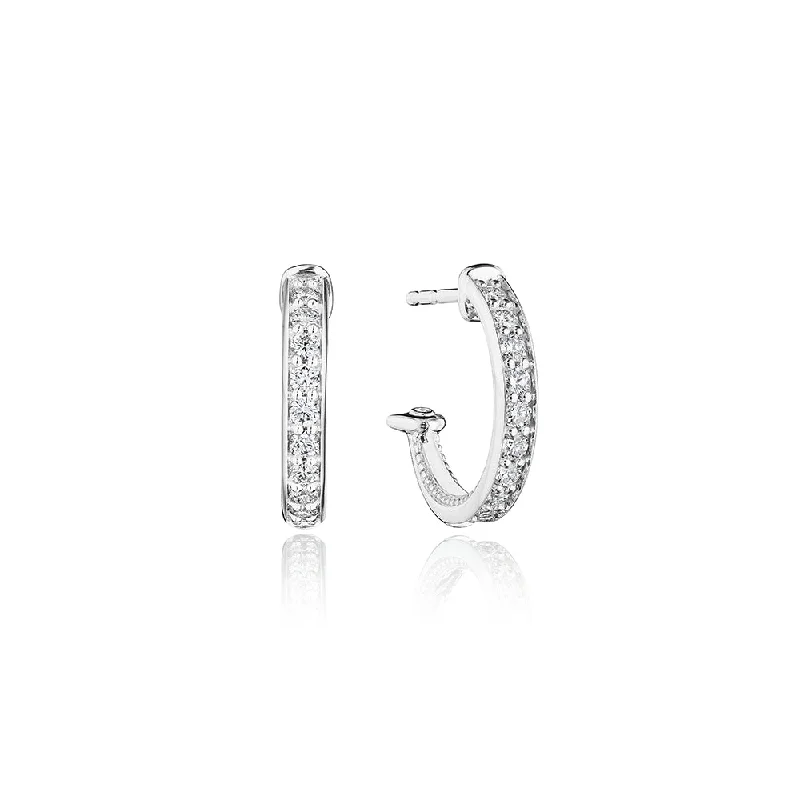 Verragio 18k Gold 15mm Felicity Post Diamond Hoop Earrings