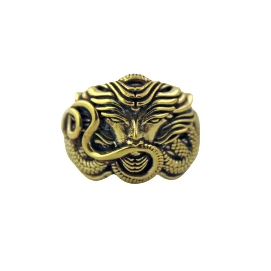 Brass "Serpent Queen Medusa" Ring