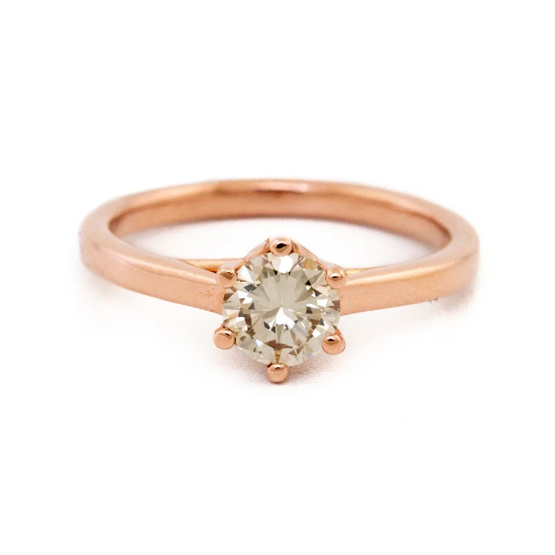 Champagne Diamond Solitaire Ring