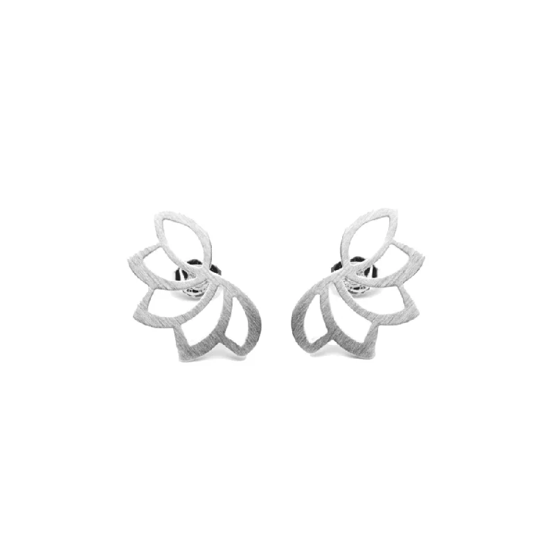 Sterling Silver Lotus Post Earrings