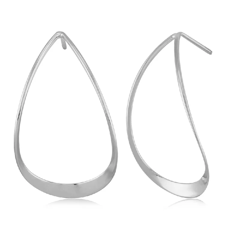 Sterling Silver Abstract Pear Shape Earrings