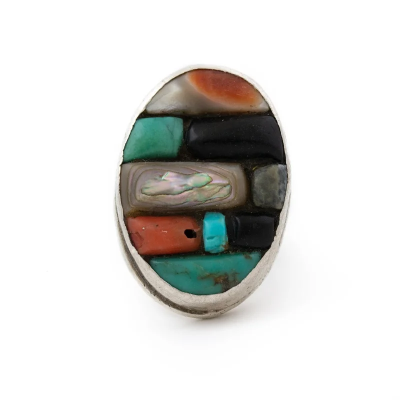 Multi-Stone Cobblestone Zuni Inlay Ring