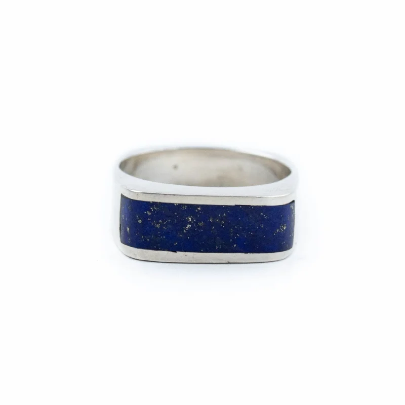 Sleek Lapis Inlay Ring