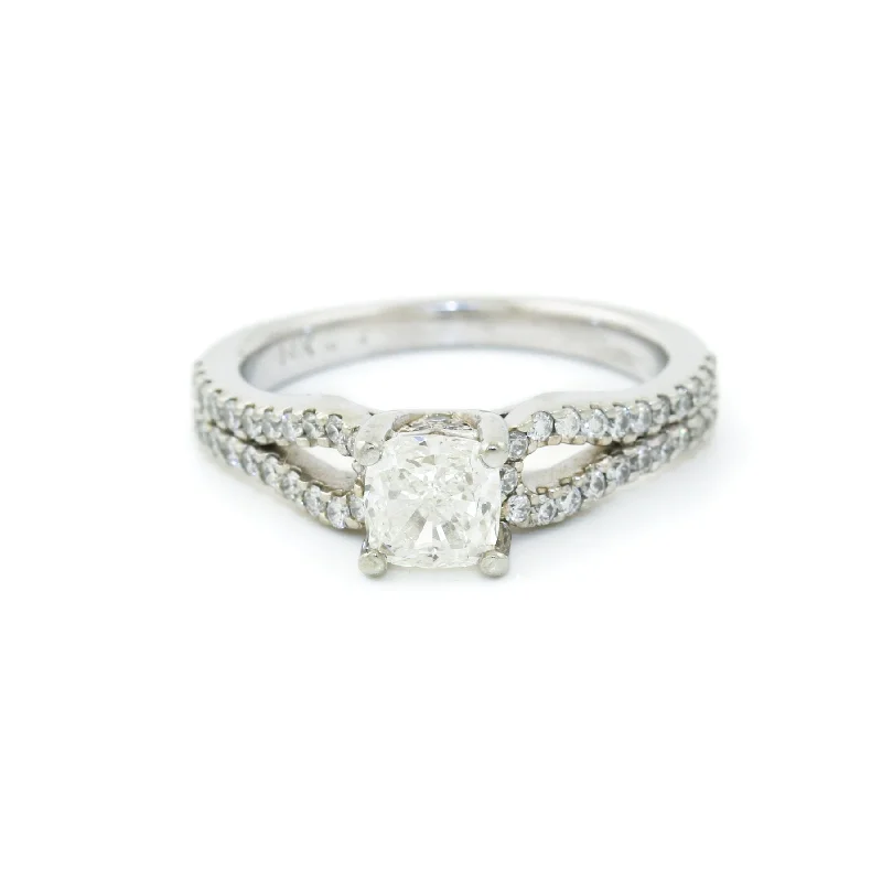 14k White Gold x .94ct Diamond 5mm Engagement Ring