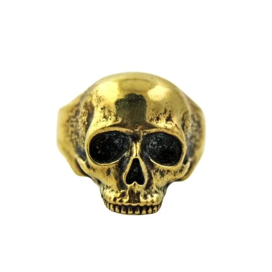 Classic Brass Skull Ring