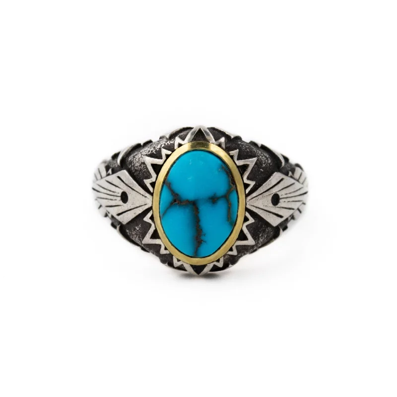 "Cimmerian Sun" Ring w/ Egyptian Turquoise