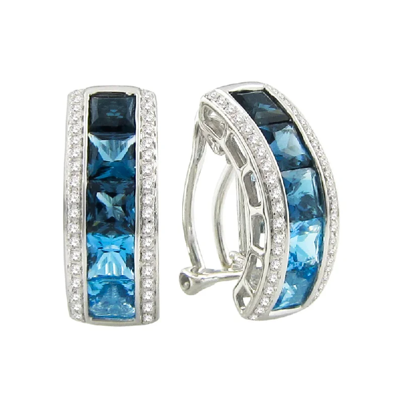 Bellarri Eternal Love Collection 14k Blue Topaz and Diamond Earrings