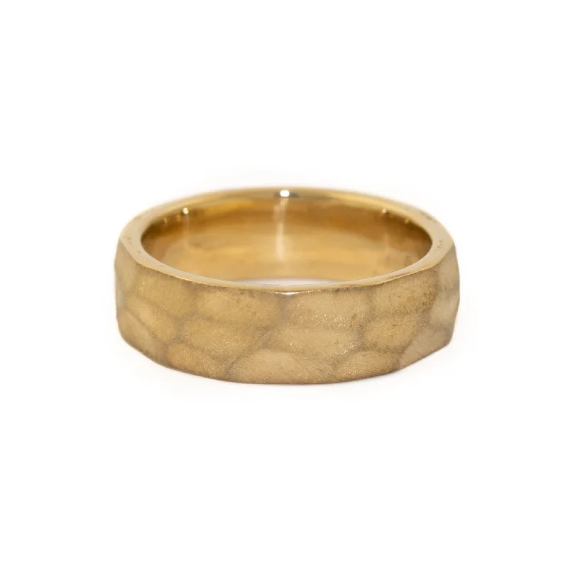 Gold Broad Hand-Hammered Band