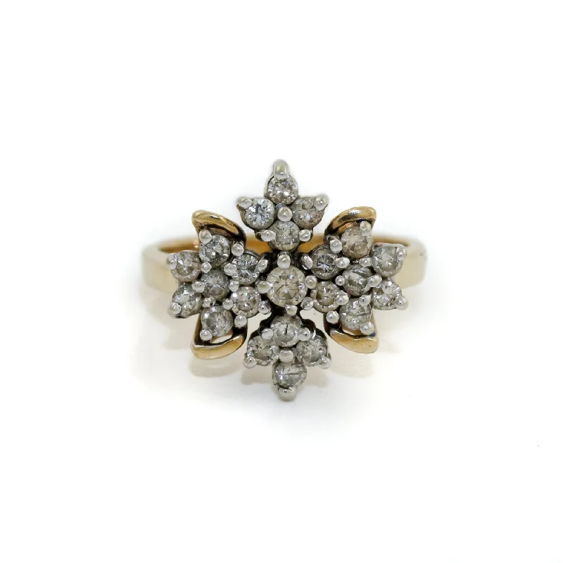 Art Deco Diamond Clover Ring x 14k Gold