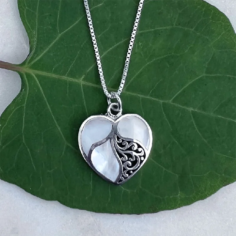 Mother-of-Pearl Heart Necklace, Indonesia