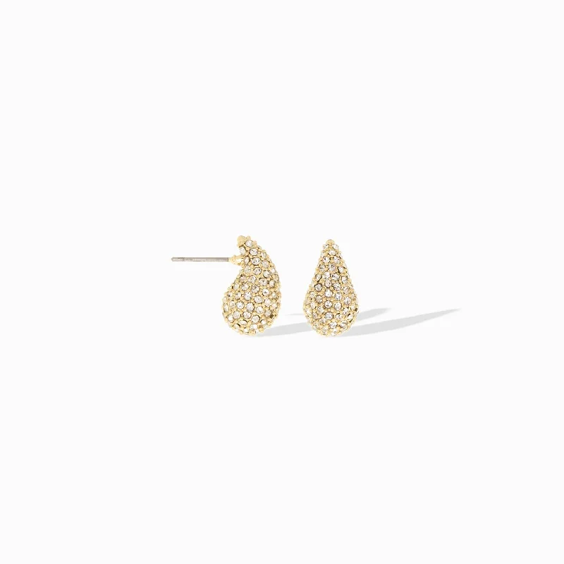 pave elongated dome earring