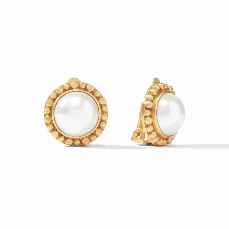 Julie Vos Marbella Pearl Clip-On Earrings