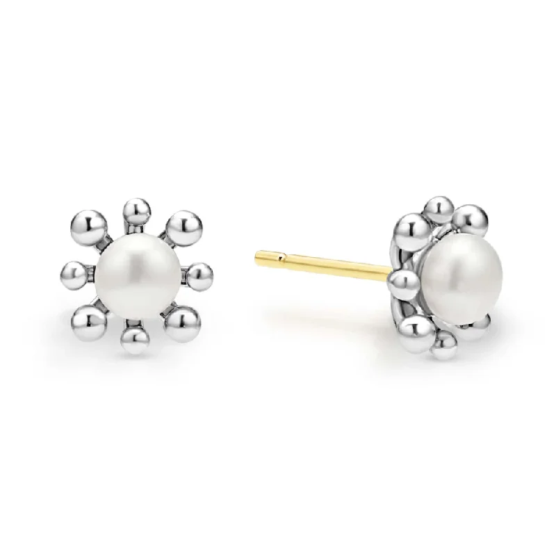 Lagos Luna Fleur Pearl Stud Earrings