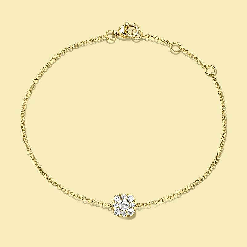 The Alia, Cluster Diamond Cushion Shaped Bracelet